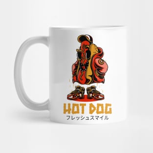 Hot Dog Funny Cartoon Characters Mug